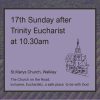27th September 2026 10.30am – 17th Sunday after Trinity – Eucharist.