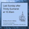 25th October 2026 10.30am – Last Sunday after Trinity – Eucharist.